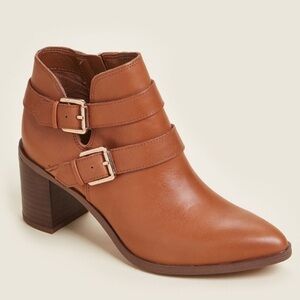 Franco Sarto Leather Cognac Ankle Boots Buck - Size 8.5M